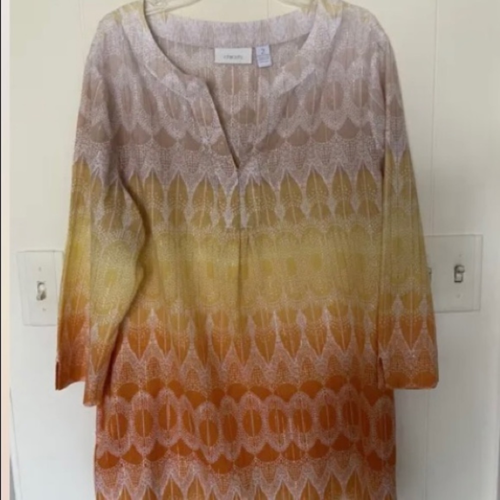 Chico’s Colorful Lightweight Tunic  chico’2 size 2= large
